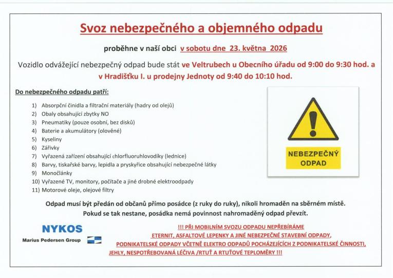 Svoz nebezpečných a&nbsp;objemových odpadů 