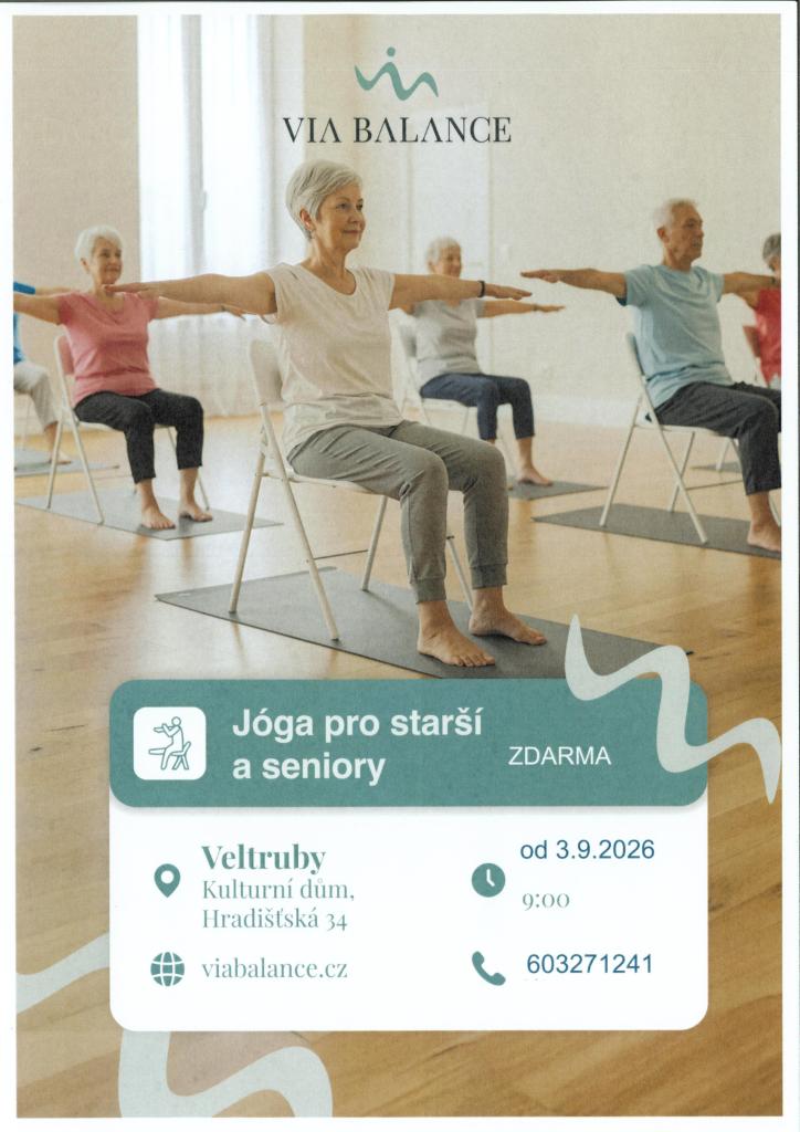 Jóga pro starší z Veltrub a Hradišťka I.  od 3.9.2026